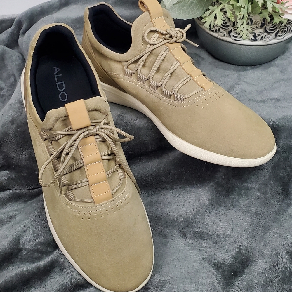 Aldo mens suede low top lace up running shoes | size 12